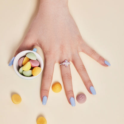 [Joyas Regalia] Anillo de banquete lujoso con forma de flor colorida