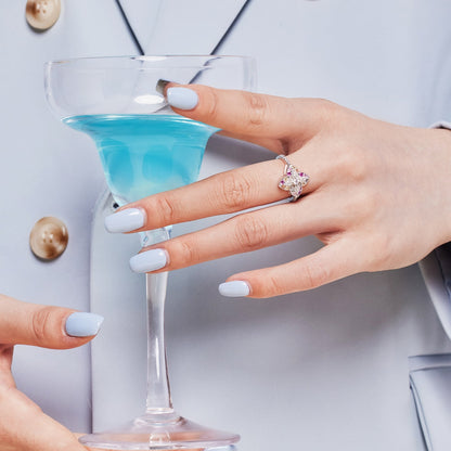 [Joyas Regalia] Anillo de banquete lujoso con forma de flor colorida