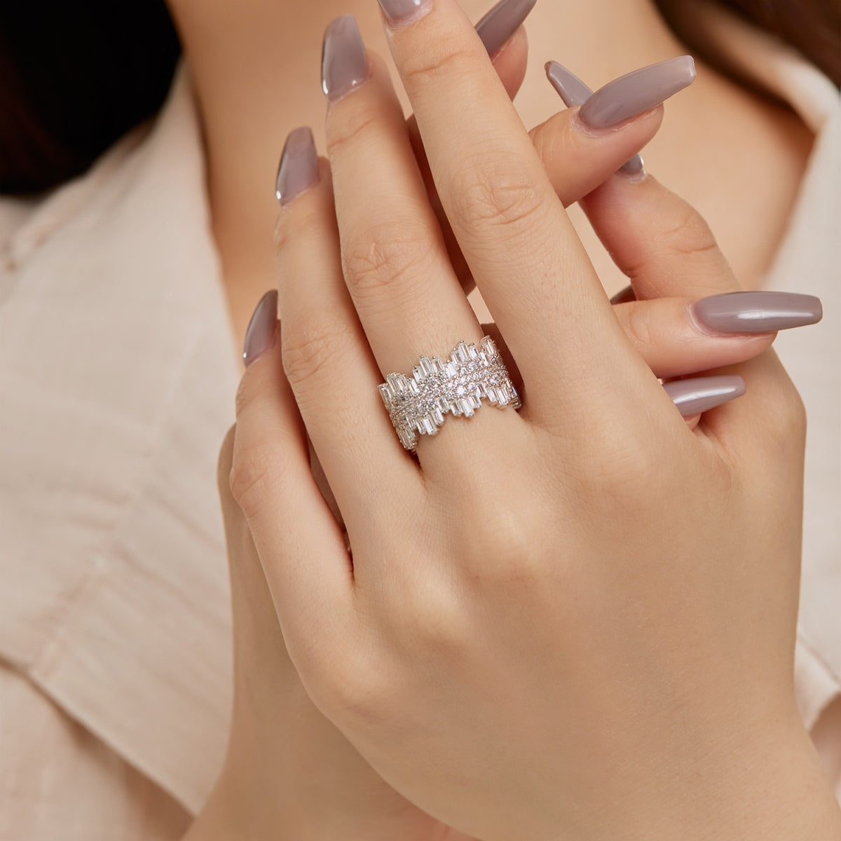 [Regalia jewelry]Luxurious Colorful Radiant Cut Daily Ring