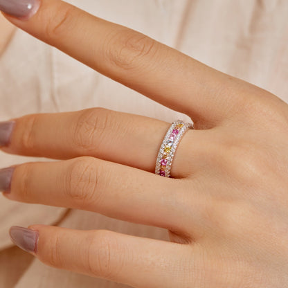 [Joyas Regalia] Anillo diario delicado y colorido con corte redondo