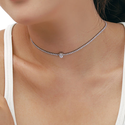 [Regalia jewelry]1.0 carat Unique Pear Cut Tennis Necklace