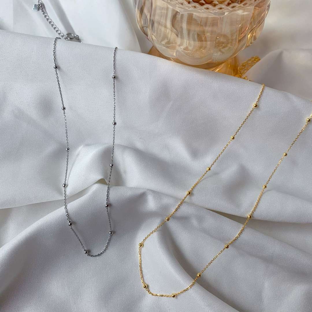[Regalia jewelry]Small Bead Clavicle Chain Simple Necklace