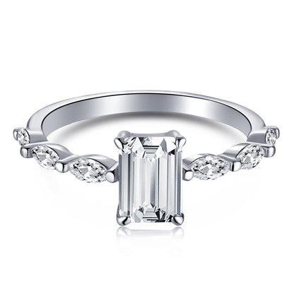 [Joyas Regalia] Anillo diario de corte radiante y delicado de 1,0 quilates