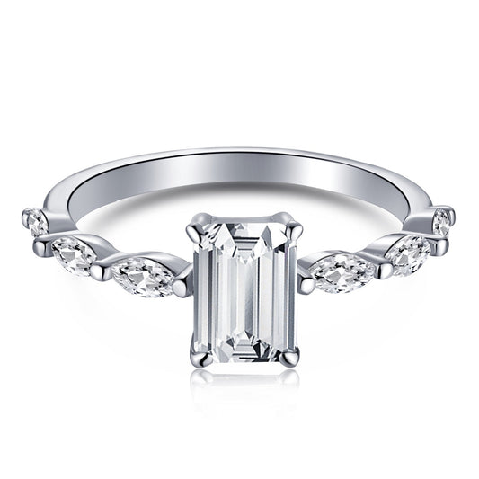 [Joyas Regalia] Anillo diario de corte radiante y delicado de 1,0 quilates