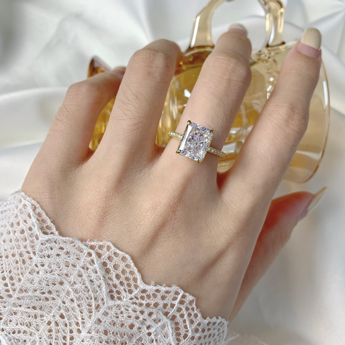 [Joyas Regalia] Anillo de compromiso de lujo de 4,0 quilates