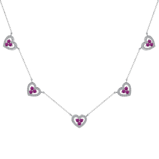 [Bijoux Regalia] Collier scintillant à cinq cœurs