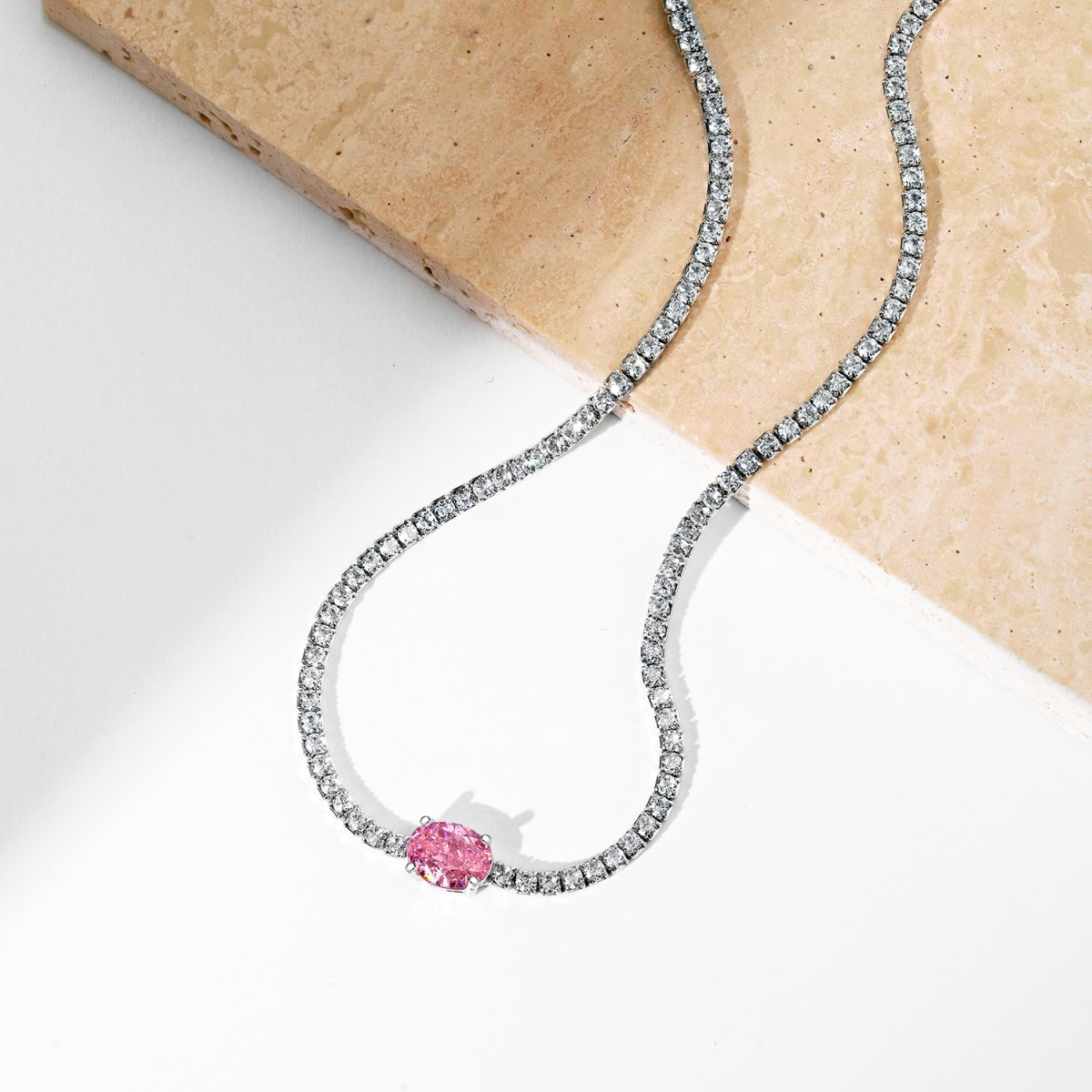 [Regalia jewelry]1.0 Carat Shining Oval Cut Necklace