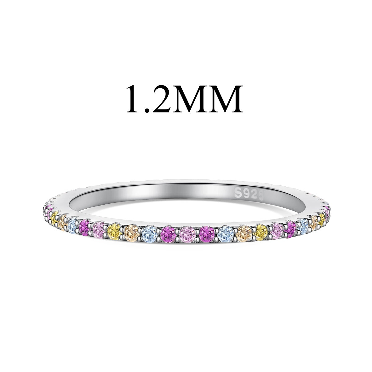[Joyas Regalia] Anillo de tenis de corte redondo adornado y colorido