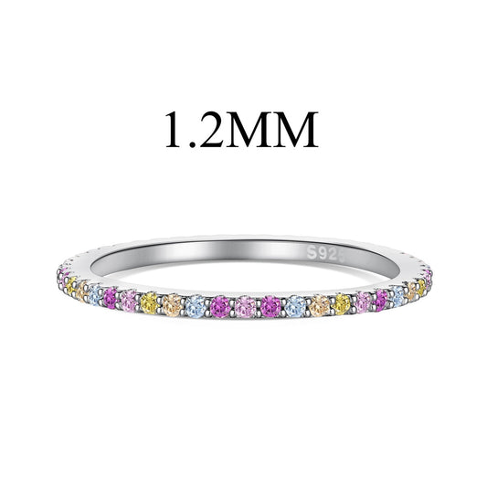 [Joyas Regalia] Anillo de tenis de corte redondo adornado y colorido