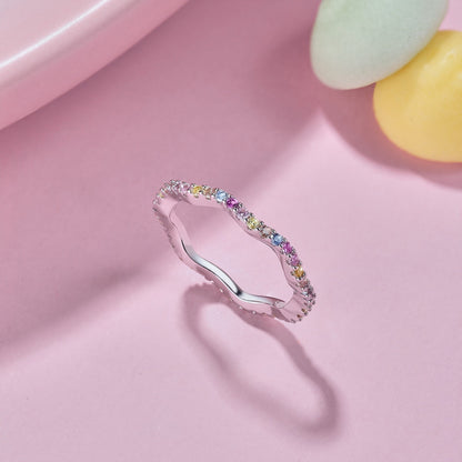 [Joyas Regalia] Anillo de fiesta de corte redondo, delicado y colorido
