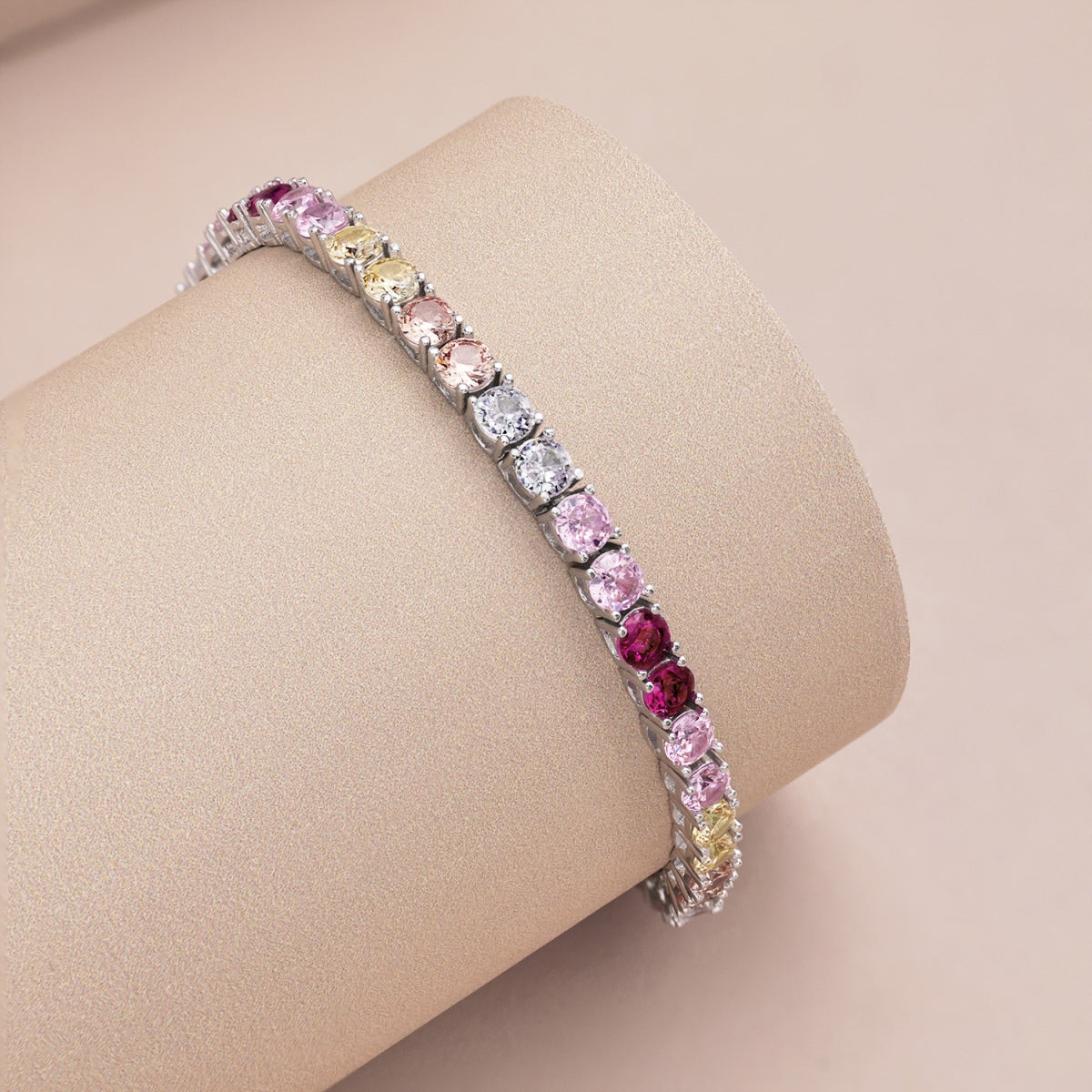 [Bijoux Regalia] Bracelet tennis rond coloré et éclatant