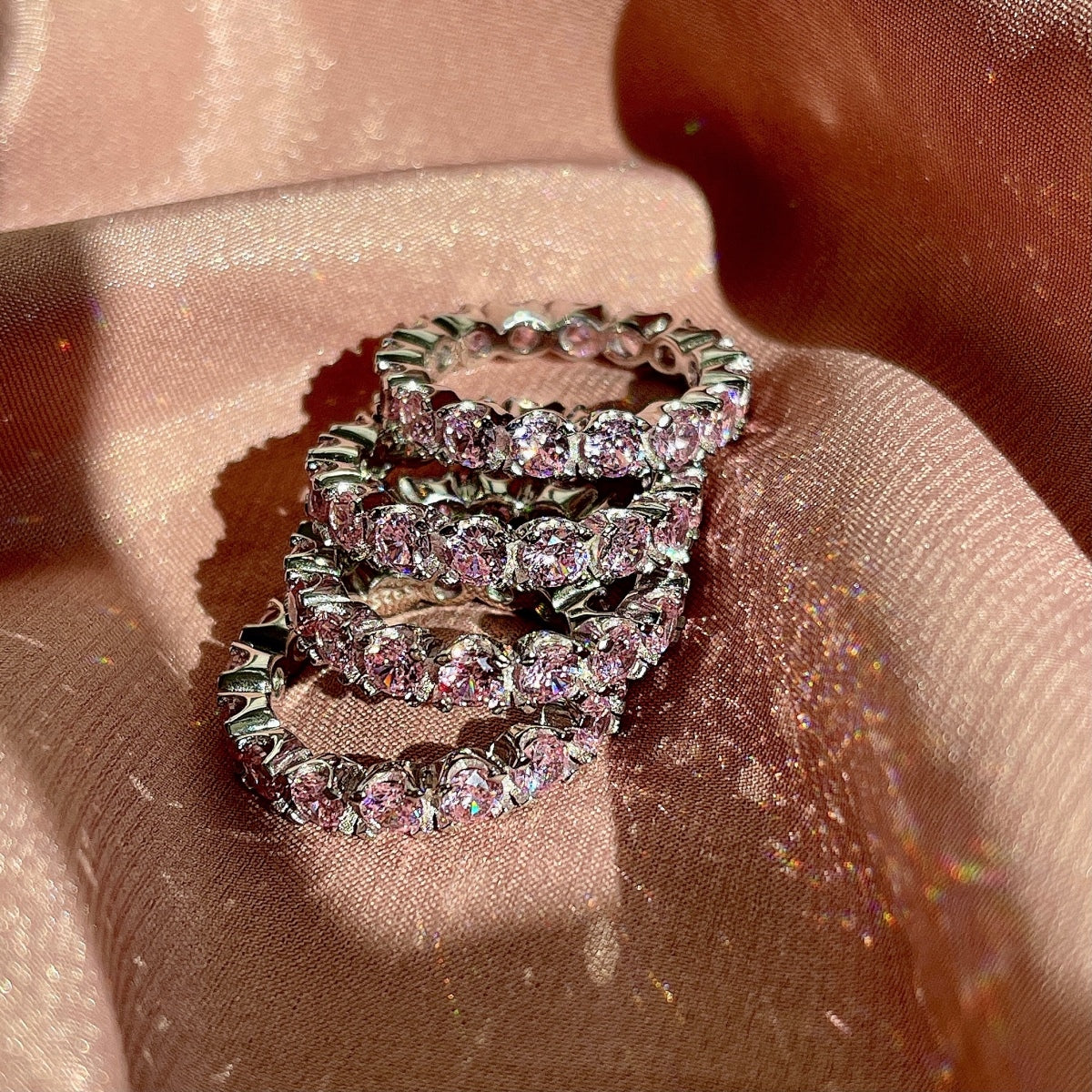 [Joyas Regalia] Anillo de tenis Eternity de corte redondo