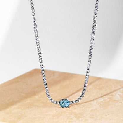 [Regalia jewelry]1.0 Carat Shining Oval Cut Necklace