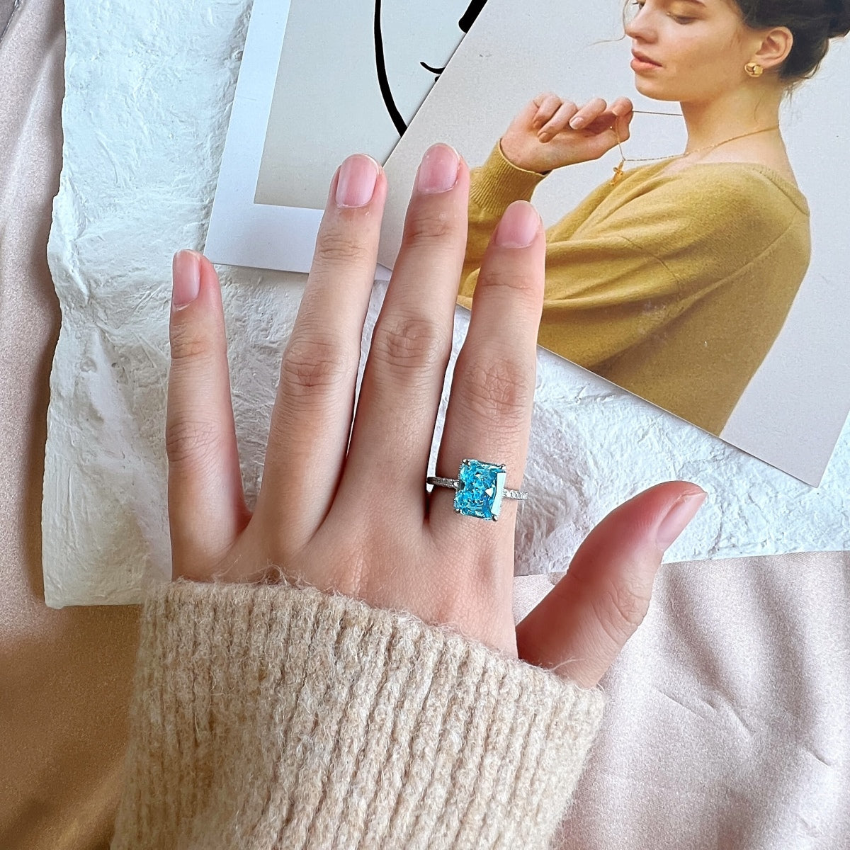 [Joyas Regalia] Anillo de compromiso de lujo de 4,0 quilates