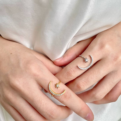 [Joyas Regalia] Anillo de luna y estrella de la eternidad