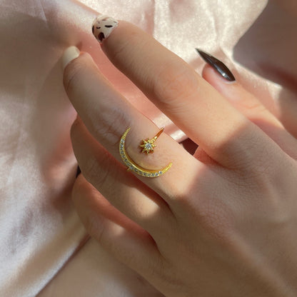 [Joyas Regalia] Anillo de luna y estrella de la eternidad