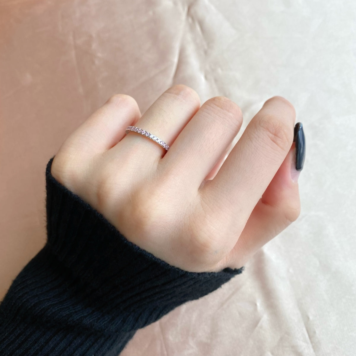 [Joyas Regalia] Anillo diario delicado y brillante de corte redondo