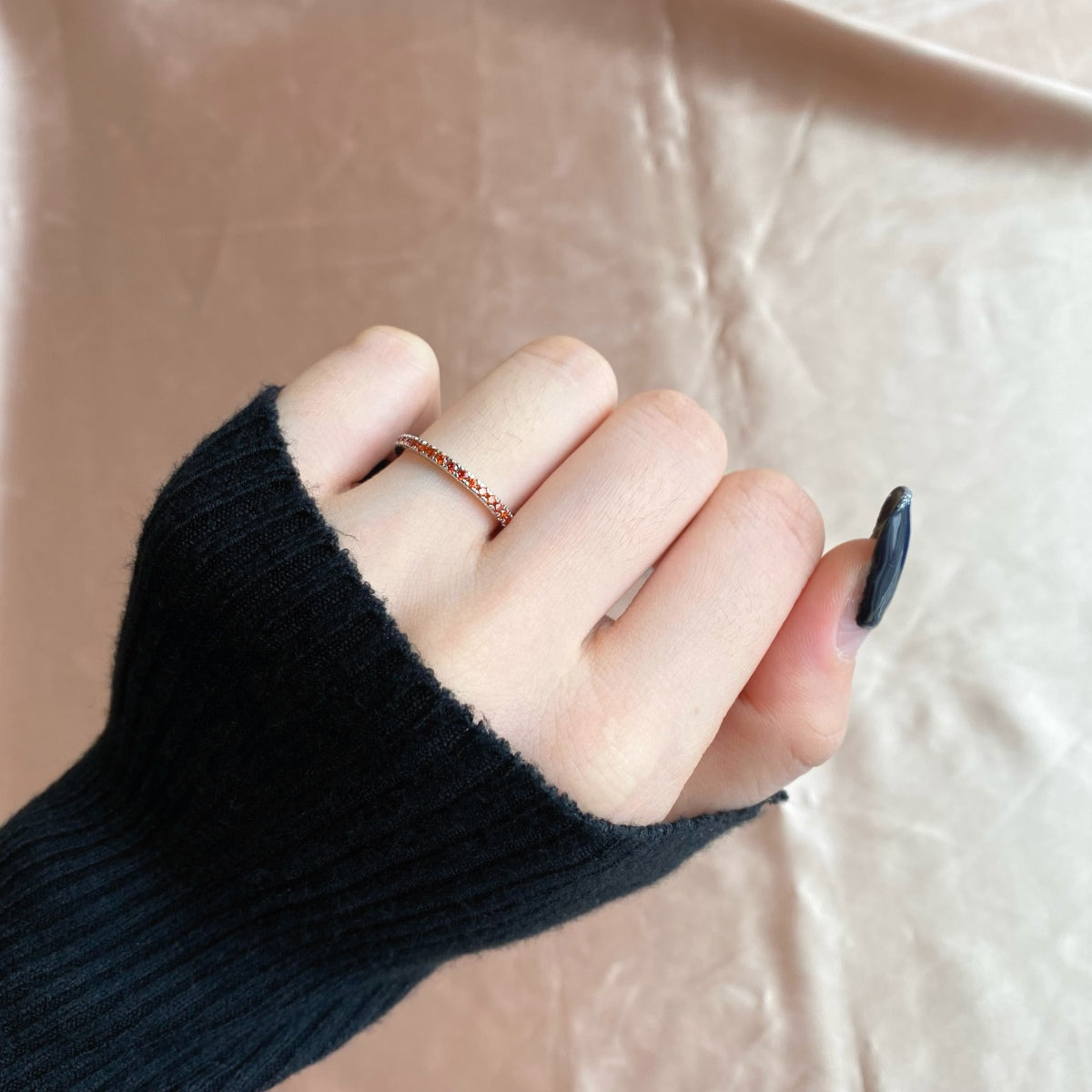 [Joyas Regalia] Anillo diario delicado y brillante de corte redondo