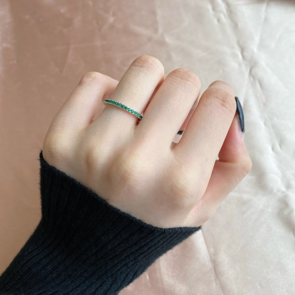 [Joyas Regalia] Anillo diario delicado y brillante de corte redondo