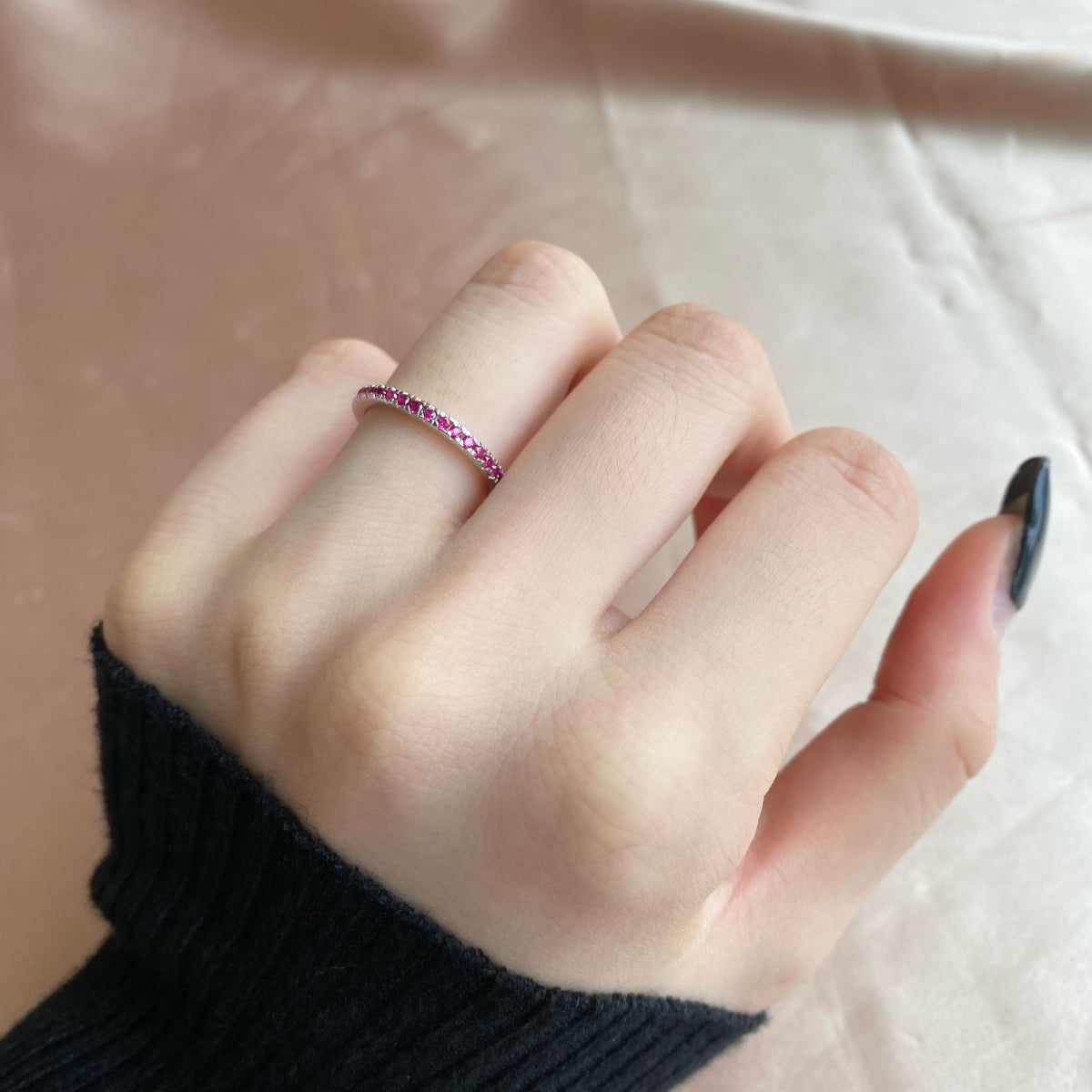 [Joyas Regalia] Anillo diario delicado y brillante de corte redondo