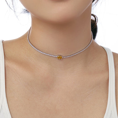 [Regalia jewelry]1.0 Carat Shining Oval Cut Necklace