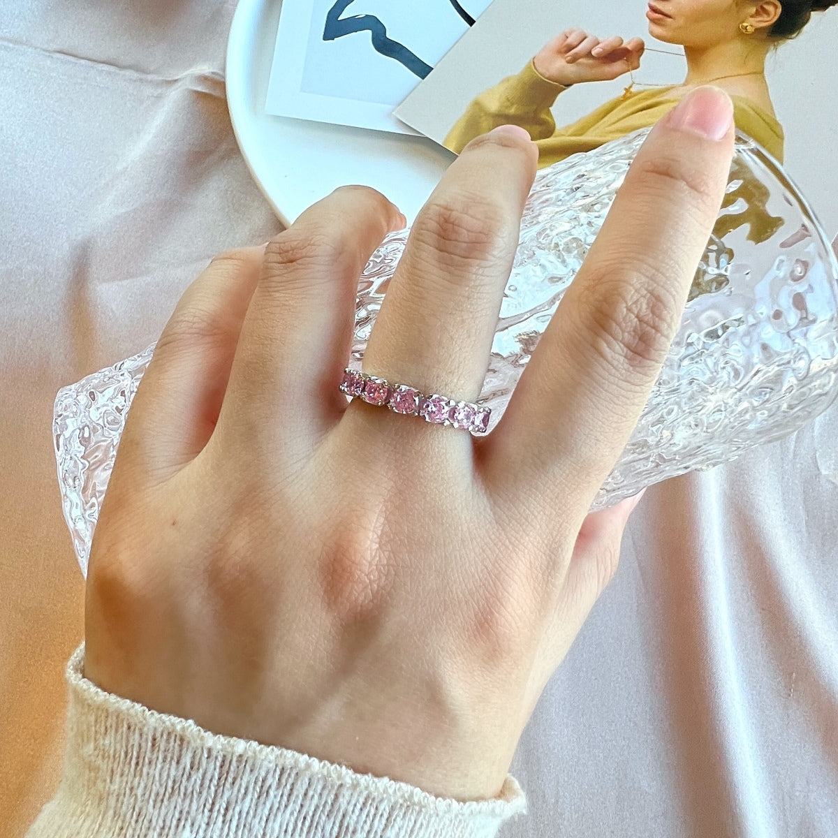 [Joyas Regalia] Anillo de tenis Eternity de corte redondo