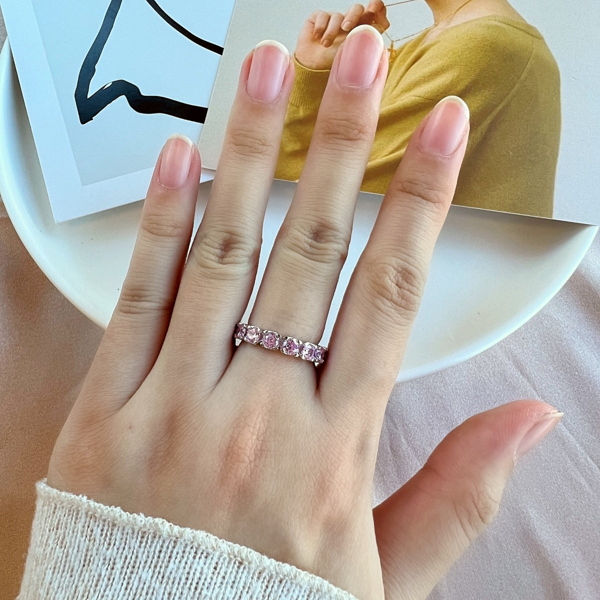 [Joyas Regalia] Anillo de tenis Eternity de corte redondo