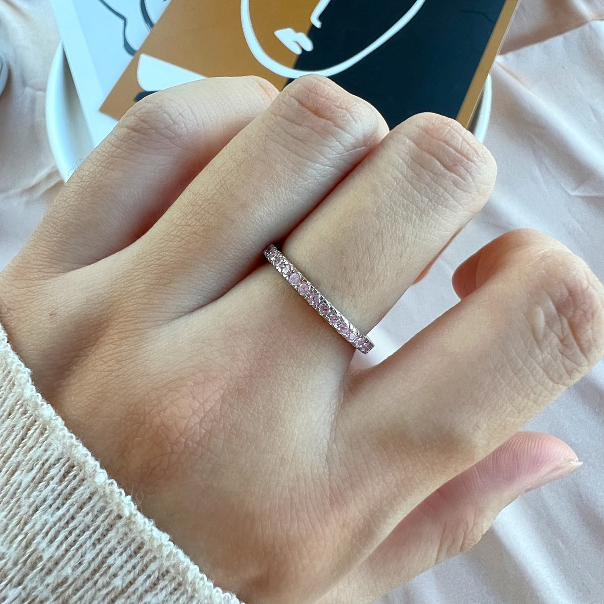 [Joyas Regalia] Anillo diario delicado y brillante de corte redondo