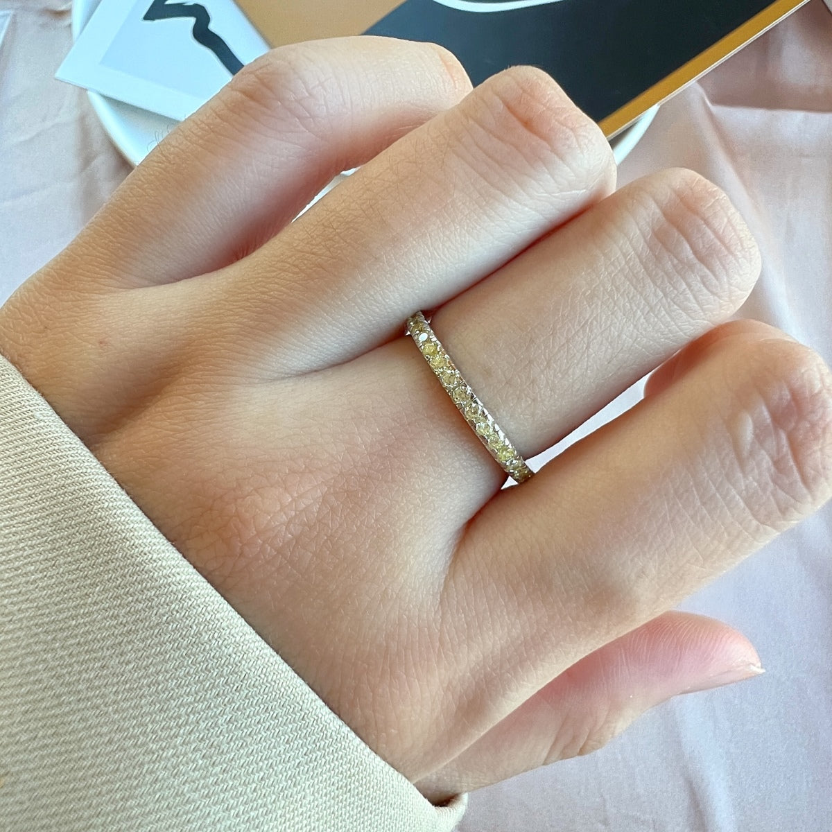 [Joyas Regalia] Anillo diario delicado y brillante de corte redondo