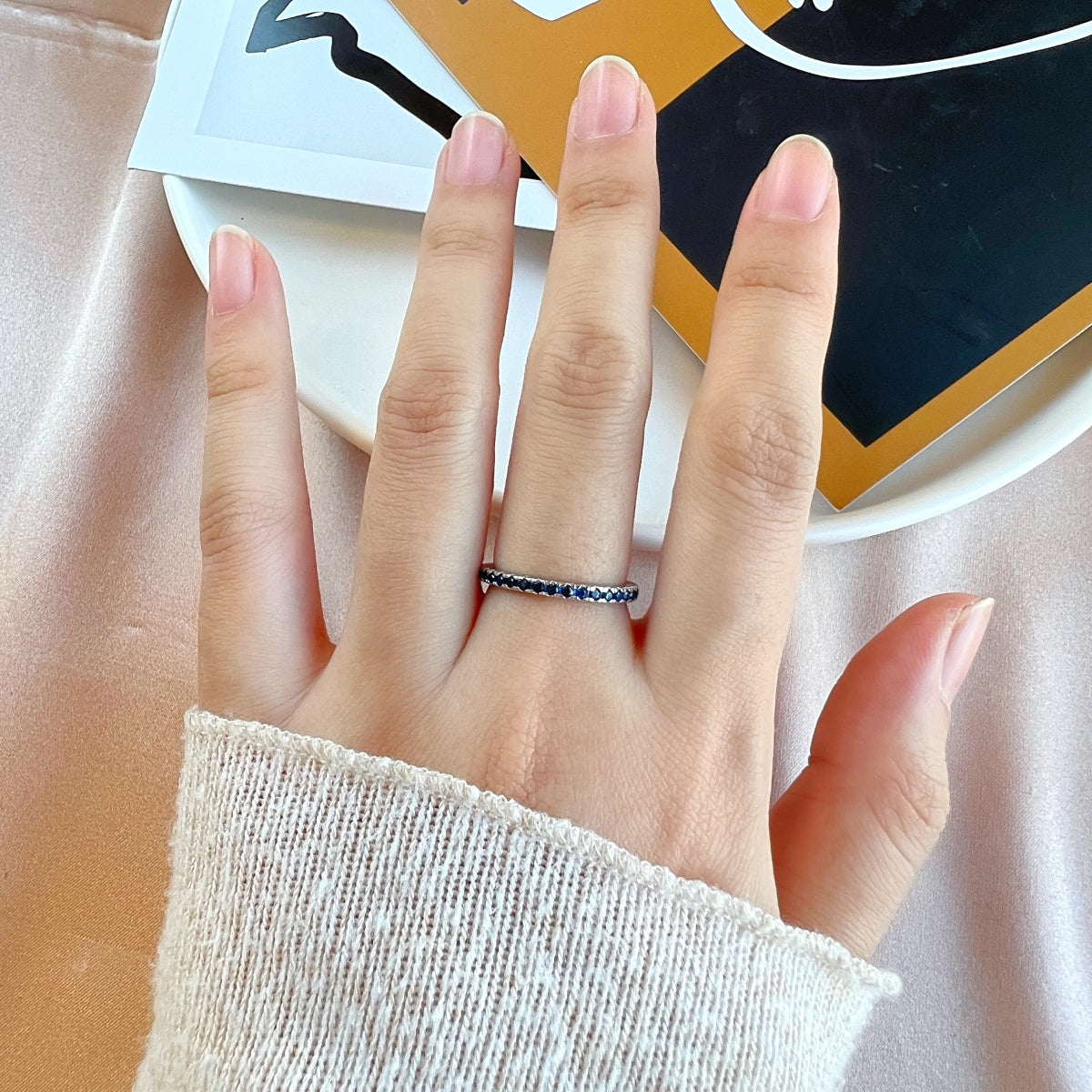 [Joyas Regalia] Anillo diario delicado y brillante de corte redondo