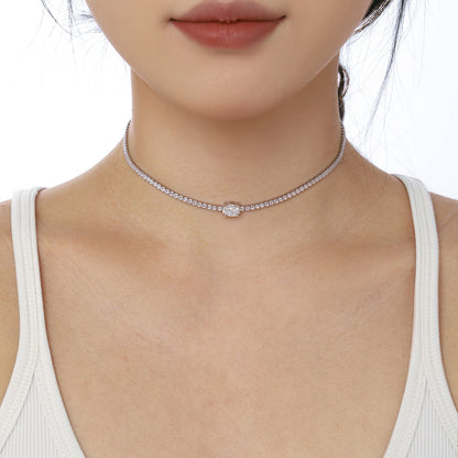 [Regalia jewelry]1.0 Carat Shining Oval Cut Necklace