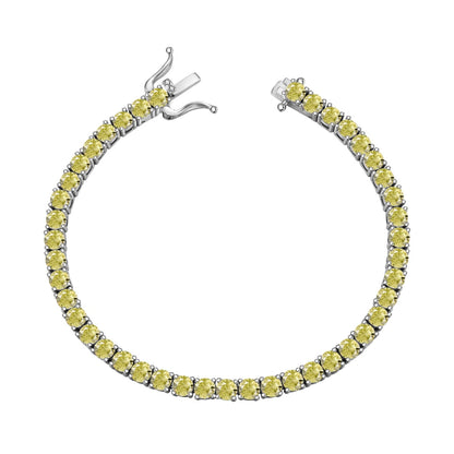 [Bijoux Regalia] Bracelet tennis rond éblouissant et orné