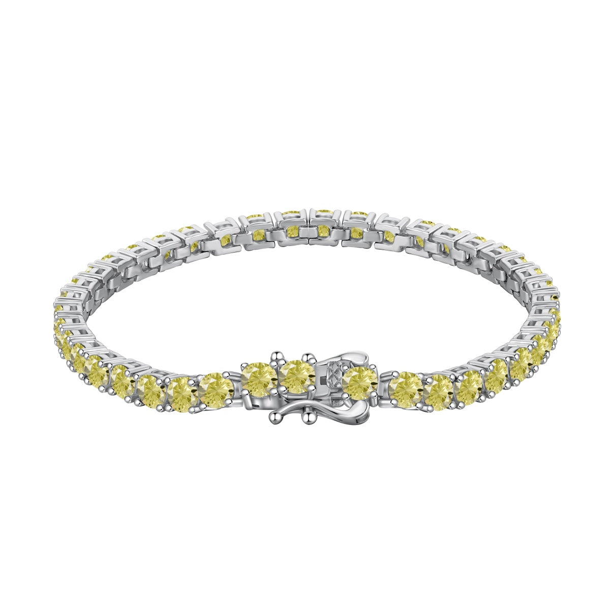 [Bijoux Regalia] Bracelet tennis rond éblouissant et orné