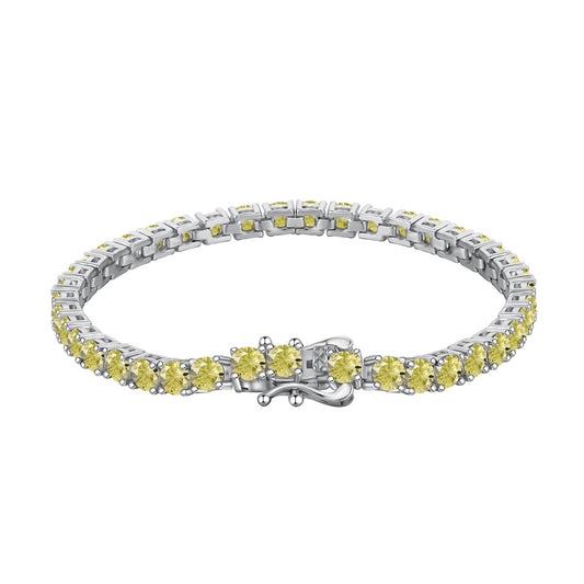 [Bijoux Regalia] Bracelet tennis rond éblouissant et orné