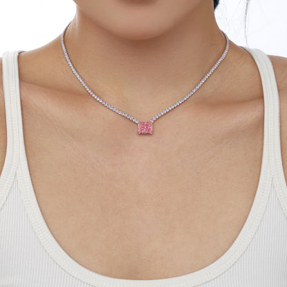 [Regalia jewelry]4.0 Carat Elegant Radiant Cut Necklace