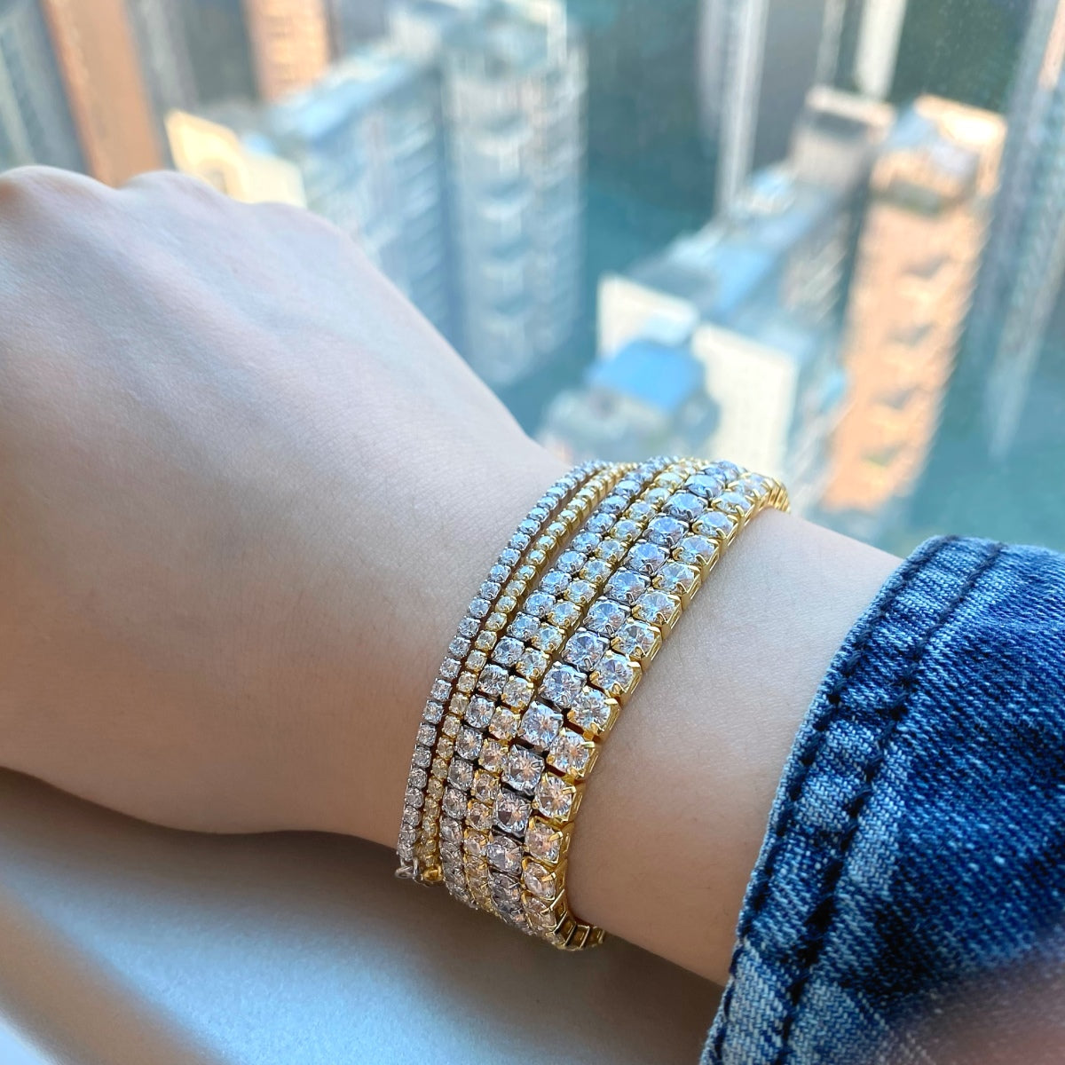 [Bijoux Regalia] Bracelet tennis taille princesse scintillant et radieux