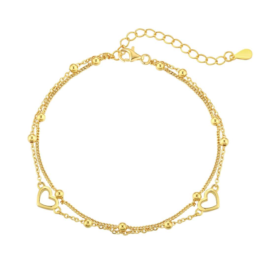 [Bijoux Regalia] Bracelet délicat double couche en forme de cœur