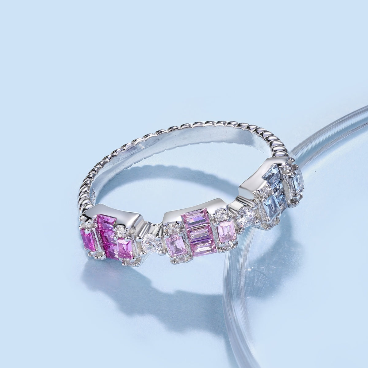 [Joyas Regalia] Anillo de fiesta único y colorido con corte esmeralda