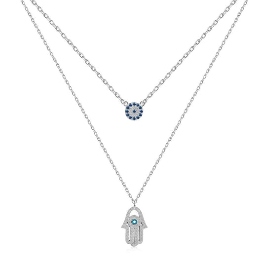 [Regalia jewelry]Demon Eye Hamsa Palm Necklace