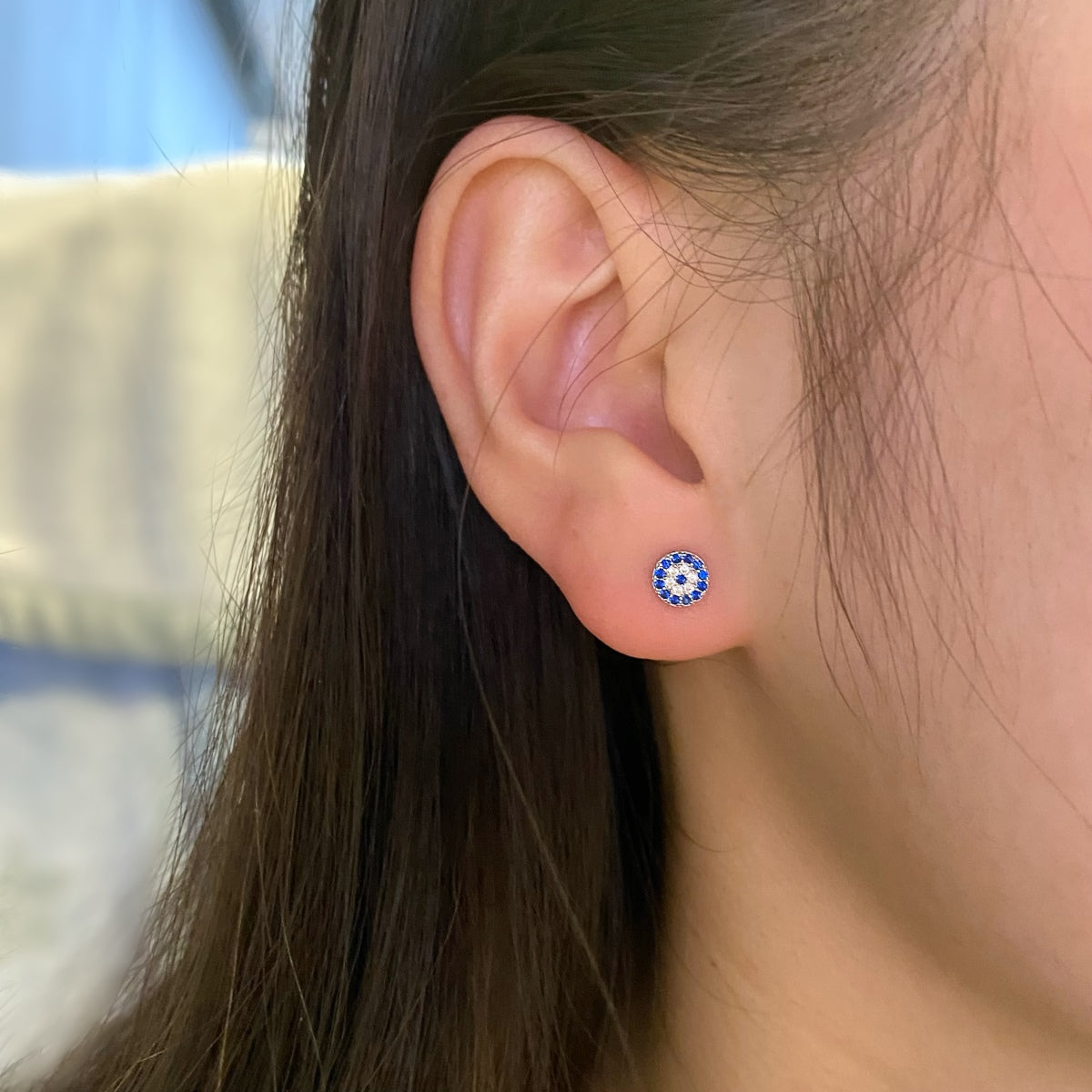 [Regalia jewelry]Devil's Eye Ear Bone Nail Earrings
