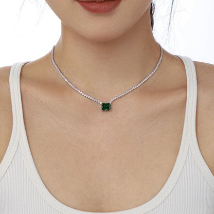 [Regalia jewelry]4.0 Carat Elegant Radiant Cut Necklace