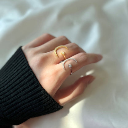 [Joyas Regalia] Anillo de luna y estrella de la eternidad