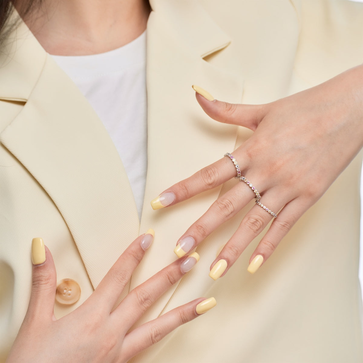 [Regalia jewelry]Dazzling Lustrous Round Cut Tennis Ring