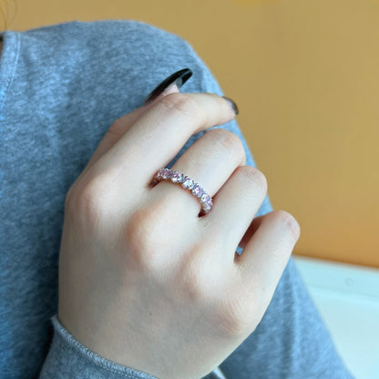 [Joyas Regalia] Anillo de tenis Eternity de corte redondo