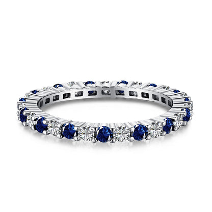 [Regalia jewelry]Exquisite Colorful Round Cut Tennis Ring