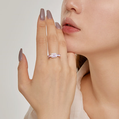[Joyas Regalia] Anillo de fiesta de corte radiante y colorido exquisito