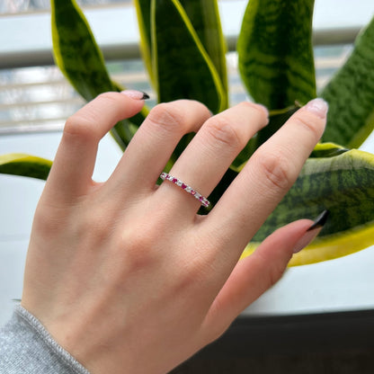 [Regalia jewelry]Exquisite Colorful Round Cut Tennis Ring