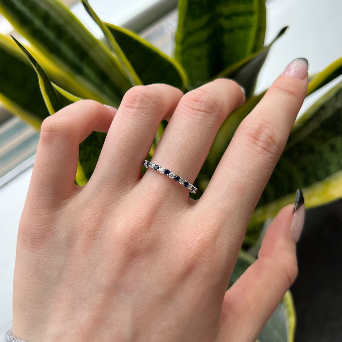 [Regalia jewelry]Exquisite Colorful Round Cut Tennis Ring