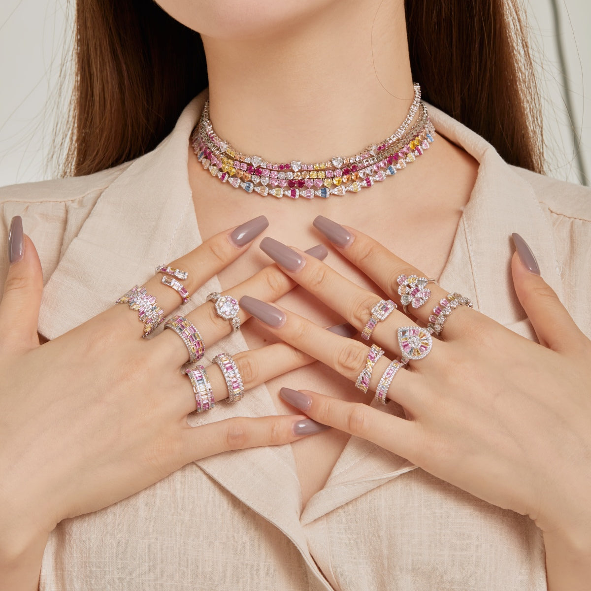 [Bijoux Regalia] Bague quotidienne délicate et colorée à coupe radiante