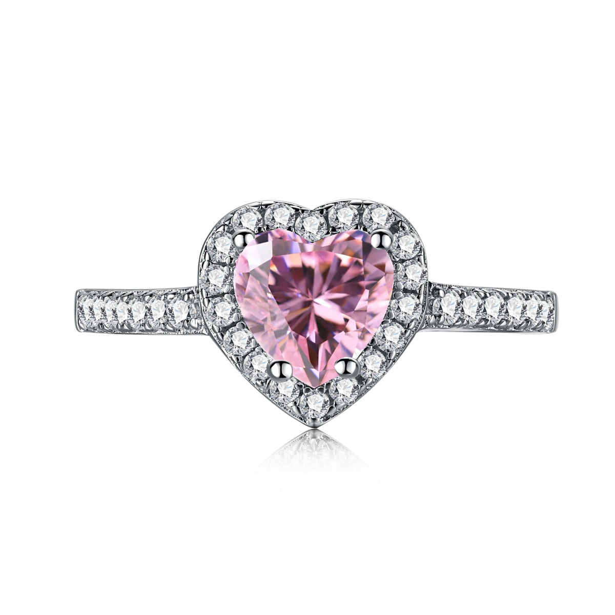 [Joyas Regalia] Anillo romántico con forma de corazón y efecto salpicado de eternidad